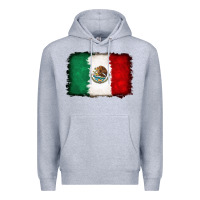 Heather Grey Mexican flag Premium Hoodie - RanaPortraitStore