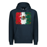 Navy Mexican Flag With Leopard Premium Hoodie - RanaPortraitStore