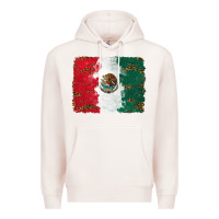 Pale Pink Mexican Flag With Leopard Premium Hoodie - RanaPortraitStore