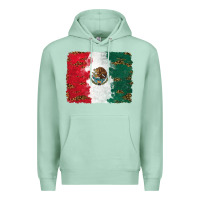 Seafoam Mexican Flag With Leopard Premium Hoodie - RanaPortraitStore