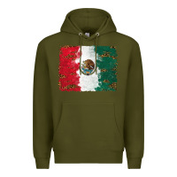 Army Green Mexican Flag With Leopard Premium Hoodie - RanaPortraitStore