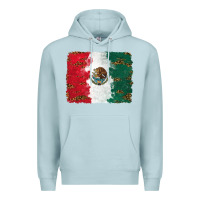 Blue Mist Mexican Flag With Leopard Premium Hoodie - RanaPortraitStore