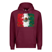 Burgundy Mexican Flag With Leopard Premium Hoodie - RanaPortraitStore