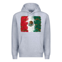 Heather Grey Mexican Flag With Leopard Premium Hoodie - RanaPortraitStore