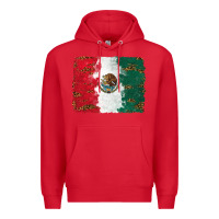 Red Mexican Flag With Leopard Premium Hoodie - RanaPortraitStore