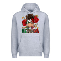 Heather Grey Mexicana Latina messy bun Premium Hoodie - RanaPortraitStore