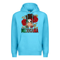 Ocean Blue Mexicana Latina messy bun Premium Hoodie - RanaPortraitStore