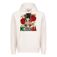 Pale Pink Mexicana Latina messy bun Premium Hoodie - RanaPortraitStore