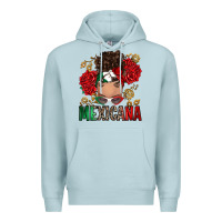 Blue Mist Mexicana Latina messy bun Premium Hoodie - RanaPortraitStore