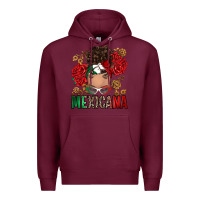 Burgundy Mexicana Latina messy bun Premium Hoodie - RanaPortraitStore