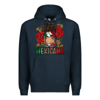 Navy Mexicana Latina messy bun Premium Hoodie - RanaPortraitStore