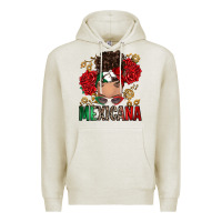 Oatmeal Heather Mexicana Latina messy bun Premium Hoodie - RanaPortraitStore