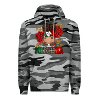 Slate Camo Mexicana Latina messy bun Premium Hoodie - RanaPortraitStore