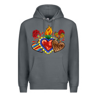 Rock Sacred heart with leopard and serape heart Premium Hoodie - RanaPortraitStore
