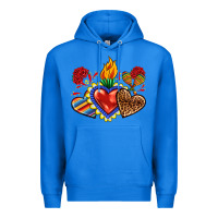 True Royal Sacred heart with leopard and serape heart Premium Hoodie - RanaPortraitStore