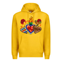 Lemon Sacred heart with leopard and serape heart Premium Hoodie - RanaPortraitStore