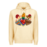 Pina Colada Sacred heart with leopard and serape heart Premium Hoodie - RanaPortraitStore