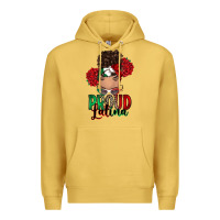 Antique Gold Proud Latina messy bun Premium Hoodie - RanaPortraitStore