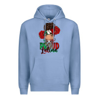 Colony Blue Proud Latina messy bun Premium Hoodie - RanaPortraitStore