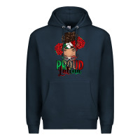 Navy Proud Latina messy bun Premium Hoodie - RanaPortraitStore