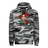 Slate Camo Proud Latina messy bun Premium Hoodie - RanaPortraitStore