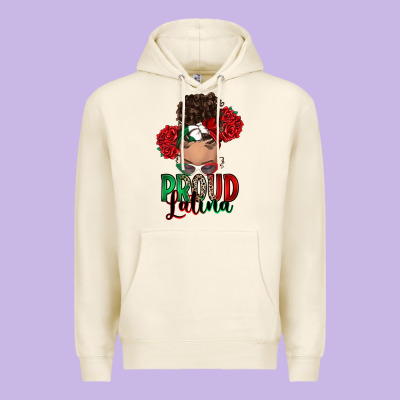 Premium Hoodie Proud Latina messy bun