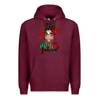 Burgundy Proud Latina messy bun Premium Hoodie - RanaPortraitStore