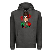 Charcoal Heather Proud Latina messy bun Premium Hoodie - RanaPortraitStore