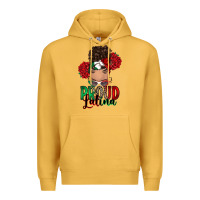 Mustard Proud Latina messy bun Premium Hoodie - RanaPortraitStore