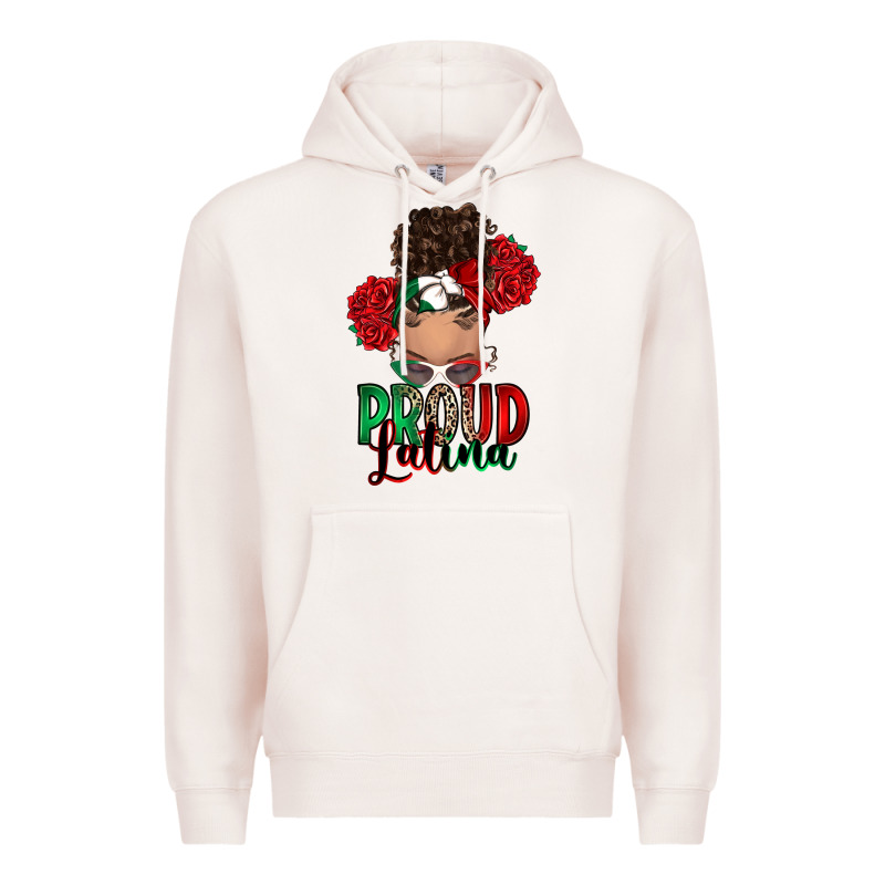 Proud Latina Messy Bun Premium Hoodie by RanaPortraitStore | Teevron