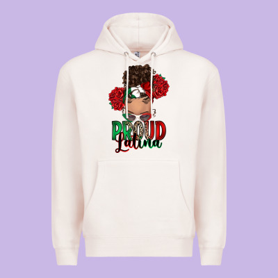 Premium Hoodie Proud Latina messy bun