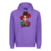 Purple Proud Latina messy bun Premium Hoodie - RanaPortraitStore
