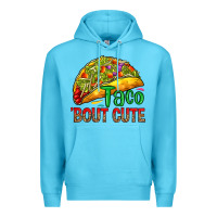 Ocean Blue Taco 'bout cute Premium Hoodie - RanaPortraitStore
