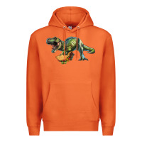 Carrot T-Rex dinosaur holding a taco Premium Hoodie - RanaPortraitStore