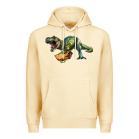 Pina Colada T-Rex dinosaur holding a taco Premium Hoodie - RanaPortraitStore