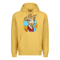 Antique Gold Sombrero Llama Premium Hoodie - RanaPortraitStore