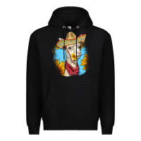 Black Sombrero Llama Premium Hoodie - RanaPortraitStore
