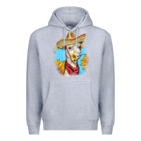 Heather Grey Sombrero Llama Premium Hoodie - RanaPortraitStore
