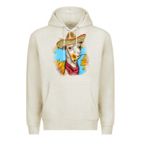 Oatmeal Heather Sombrero Llama Premium Hoodie - RanaPortraitStore