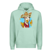 Seafoam Sombrero Llama Premium Hoodie - RanaPortraitStore