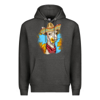 Charcoal Heather Sombrero Llama Premium Hoodie - RanaPortraitStore