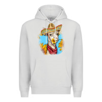 Dove Grey Sombrero Llama Premium Hoodie - RanaPortraitStore