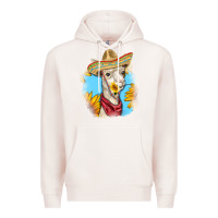 Pale Pink Sombrero Llama Premium Hoodie - RanaPortraitStore