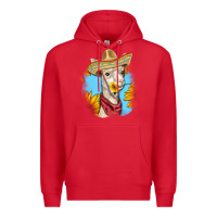 Red Sombrero Llama Premium Hoodie - RanaPortraitStore