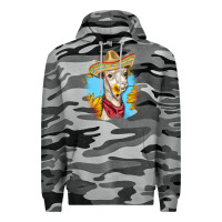 Slate Camo Sombrero Llama Premium Hoodie - RanaPortraitStore