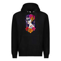 Black sugar skull girl Premium Hoodie - RanaPortraitStore