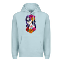 Blue Mist sugar skull girl Premium Hoodie - RanaPortraitStore