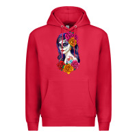 Cardinal sugar skull girl Premium Hoodie - RanaPortraitStore