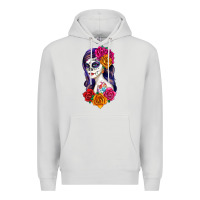 Dove Grey sugar skull girl Premium Hoodie - RanaPortraitStore