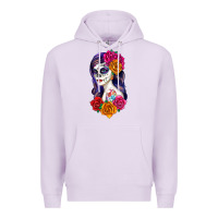 Lilac sugar skull girl Premium Hoodie - RanaPortraitStore